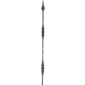 &quot;Modern Design&quot; Zaunstab mit Zaunspitze, Vierkantmaterial, kantengehämmert, verschiedene Materialstärken und Höhen
