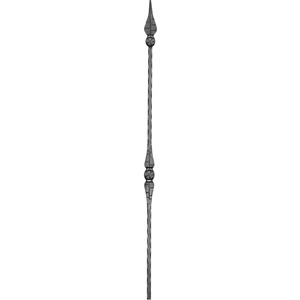"Modern Design" Zaunstab mit Zaunspitze, Vierkantmaterial, kantengehämmert, verschiedene Materialstärken und Höhen