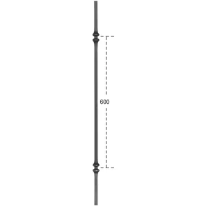 "Modern Design" Zierstab, Vierkantmaterial, glatt, verschiedene Materialstärken und Höhen