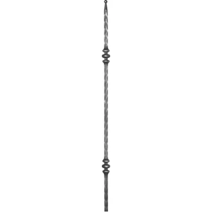 "Modern Design" Zaunstab mit Zaunspitze, Vierkantmaterial, kantengehämmert, verschiedene Materialstärken und Höhen