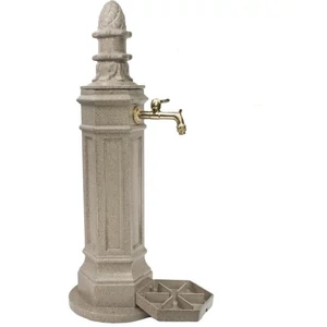 ROMA Standbrunnen für den Garten, antik, Granit-Effekt, Gartenbrunnen aus Metall (Aluminium) mit Wasserhahn
