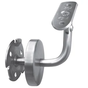 Handlaufhalter für Rund-und Vierkantrohr, mit Gelenk und Abdeckrosette, Edelstahl (AISI 304 - V2A), verschiedene Größen