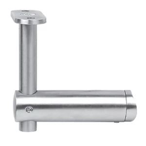 Handlaufhalter für Vierkantrohr, anbaubar an Rundrohr, höhenverstellbar, Edelstahl (AISI 304 - V2A), verschiedene Größen