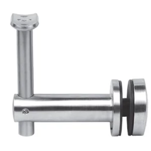 Handlaufhalter für Rund-und Vierkantrohr, anbaubar an Glas, höhenverstellbar, Edelstahl (AISI 304 - V2A), verschiedene Größen