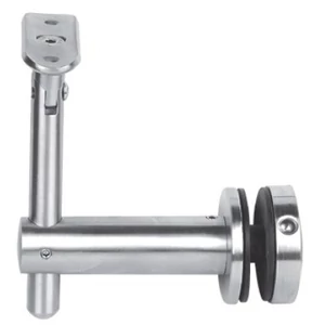 Handlaufhalter für Rund-und Vierkantrohr, anbaubar an Glas oder Holz, mit Gelenk, höhenverstellbar, Edelstahl (AISI 304 - V2A), verschiedene Größen