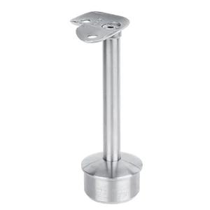 Handlaufstütze rund, für Rundrohr, mit Trägerplatte 90°, Edelstahl (AISI 304 - V2A), verschiedene Größen