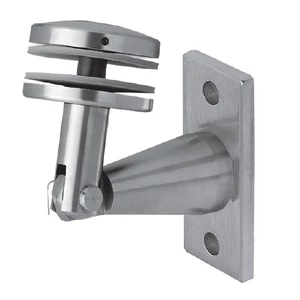 Glaspunkthalter, Wandstück, rechteckig, Edelstahl (AISI 304 - V2A)