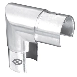 Eckbogen 90° für Glasleistenrohr, vertikal, Edelstahl (AISI 304 - V2A)