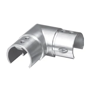 Eckbogen 90° für Glasleistenrohr, horizontal, Edelstahl (AISI 304 - V2A)