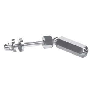 Gewindeterminal mit Gelenk für Drahtseil, Anschluß an Rundrohr 42,4mm, Edelstahl (AISI 316 - V4A), verschiedene Größen