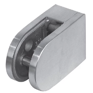 Glashalter mit Sicherungsstift, 63x45mm, für Vierkantrohr, Edelstahl (AISI 316 - V4A)