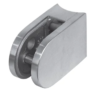 Glashalter mit Sicherungsstift, 63x45mm, für Rundrohr, Edelstahl (AISI 316 - V4A), verschiedene Größen