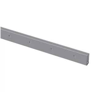 Unteres Glasleistenprofil aus Aluminium, mit seitlicher Befestigung