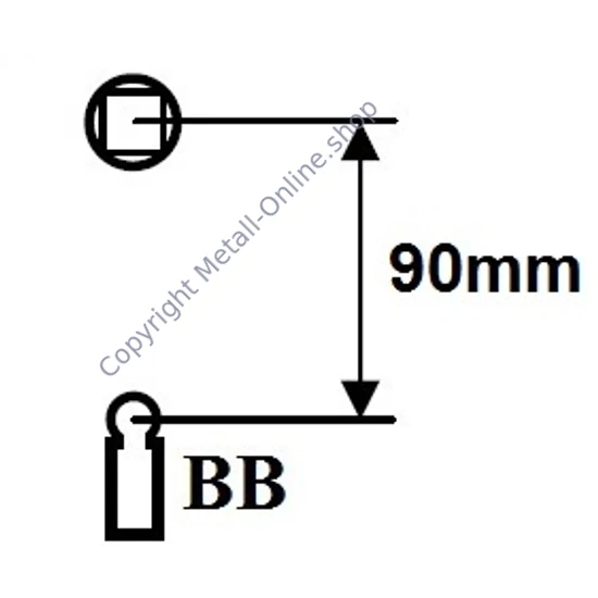 Schloßschild geschmiedet, mit Türdrücker, BB Schließung, Entfernung 90mm, galvanisiert und lackiert