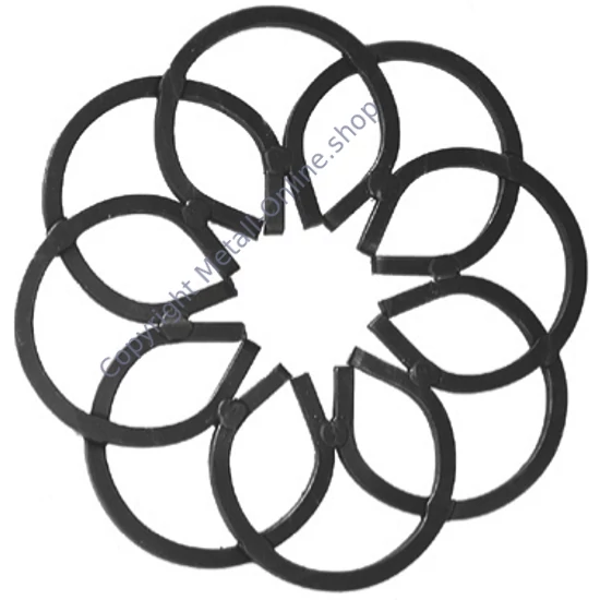 Rosette, verschiedene Materialstärken