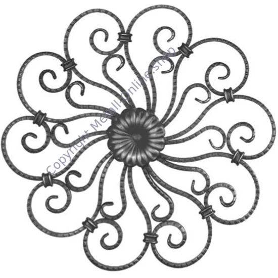Rosette, verschiedene Materialstärken