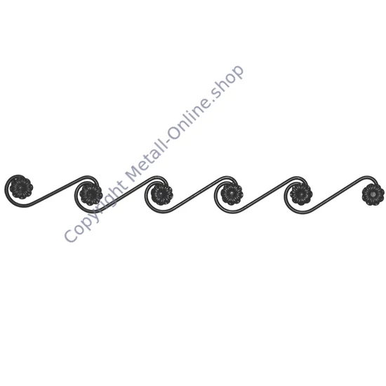 Bordüre Ornament, Rundmaterial, Zierosetten beidseitig