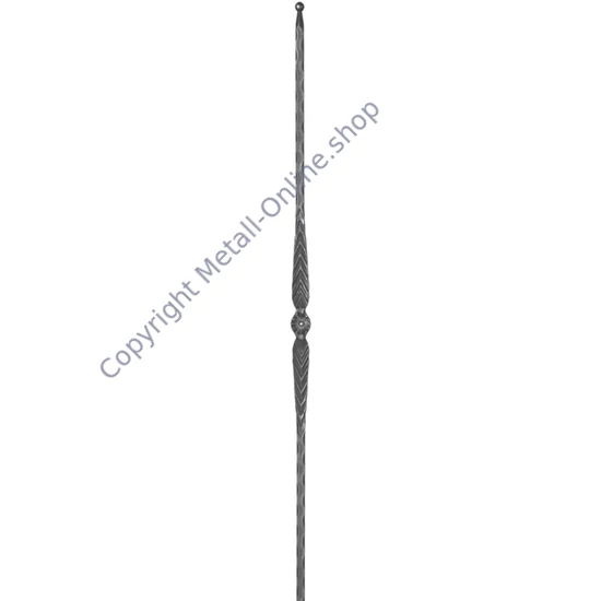 "Modern Design" Zaunstab mit Zaunspitze, Vierkantmaterial, kantengehämmert, verschiedene Materialstärken
