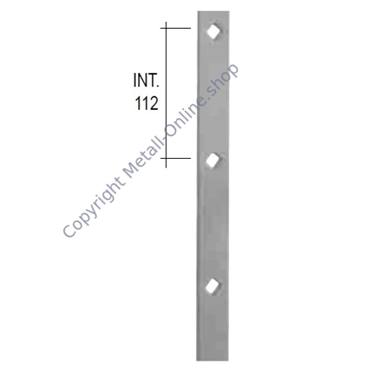 Flachstahl, Diamant gelocht, Abstand zwischen den Lochmitten 112mm, verschiedene Lochgrößen