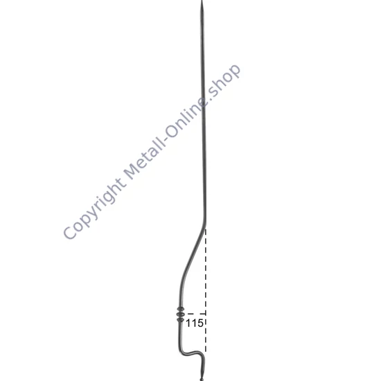 Bauchstab, geschmiedet, Rundmaterial, glatt, verschiedene Materialstärken und Höhen