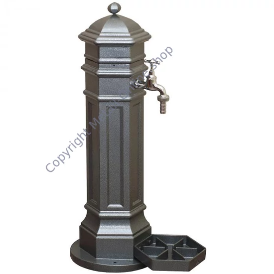 gartenbrunnen, standbrunnen, antik, mit wasserhahn