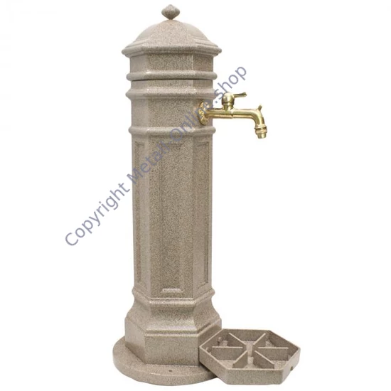 gartenbrunnen, standbrunnen, antik, mit wasserhahn