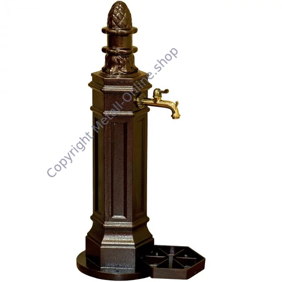 gartenbrunnen, standbrunnen, antik, mit wasserhahn