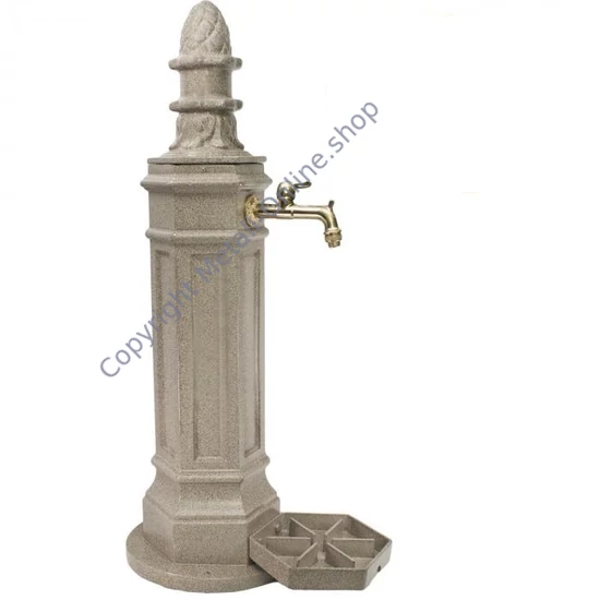 gartenbrunnen, standbrunnen, antik, mit wasserhahn