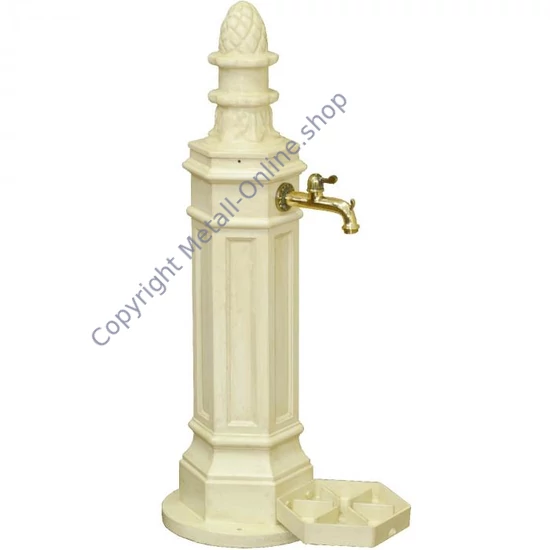 gartenbrunnen, standbrunnen, antik, mit wasserhahn