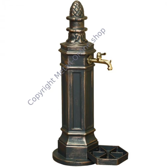 gartenbrunnen, standbrunnen, antik, mit wasserhahn