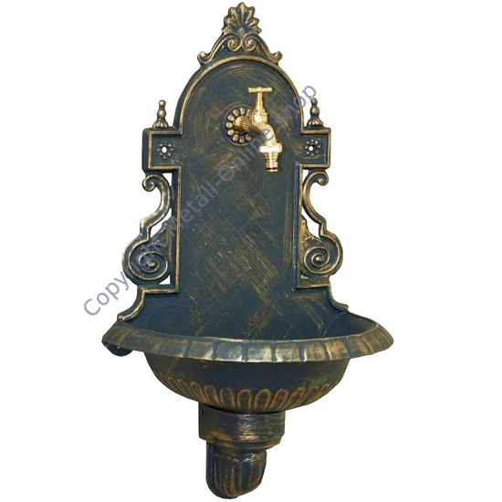 gartenbrunnen, wandbrunnen, antik, mit wasserhahn