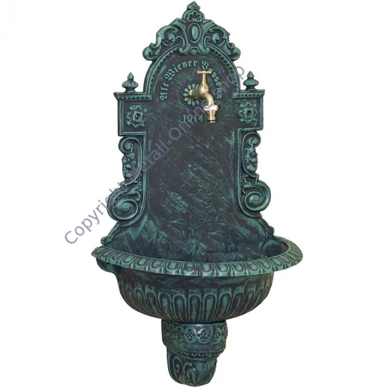 gartenbrunnen, wandbrunnen, antik, mit wasserhahn