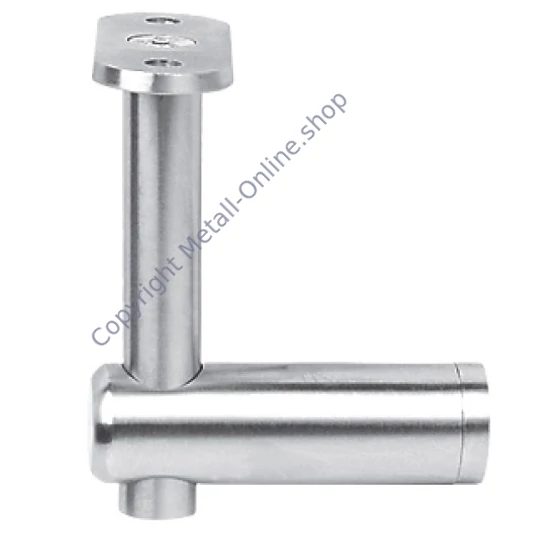 Handlaufhalter für Vierkantrohr, anbaubar an Vierkantrohr, höhenverstellbar, Edelstahl (AISI 304 - V2A)