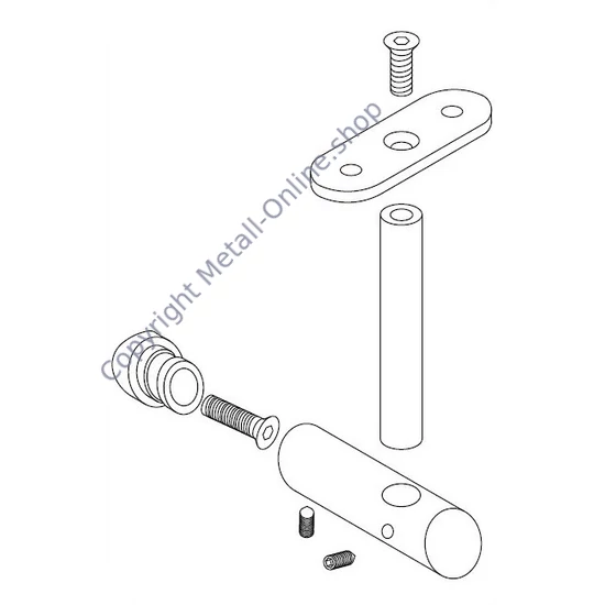Handlaufhalter für Rundrohr, anbaubar an Rundrohr, höhenverstellbar, Edelstahl (AISI 304 - V2A), verschiedene Größen