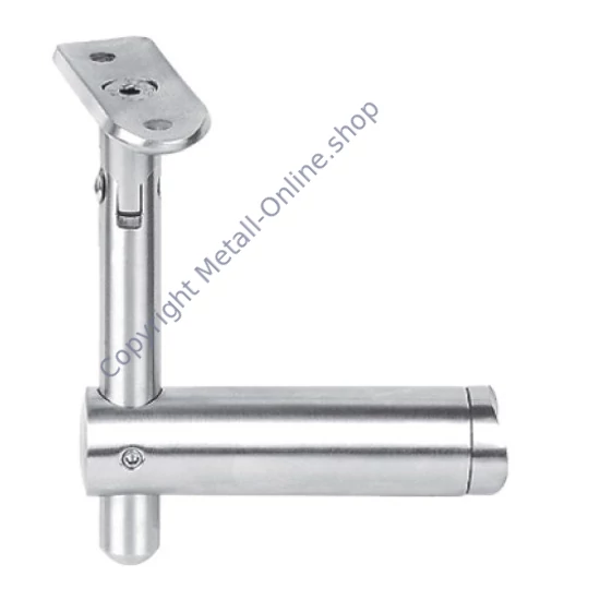 Handlaufhalter für Rundrohr, anbaubar an Rundrohr, höhenverstellbar, mit Gelenk, Edelstahl (AISI 304 - V2A), verschiedene Größen