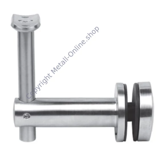 Handlaufhalter für Rund-und Vierkantrohr, anbaubar an Glas, höhenverstellbar, Edelstahl (AISI 304 - V2A), verschiedene Größen