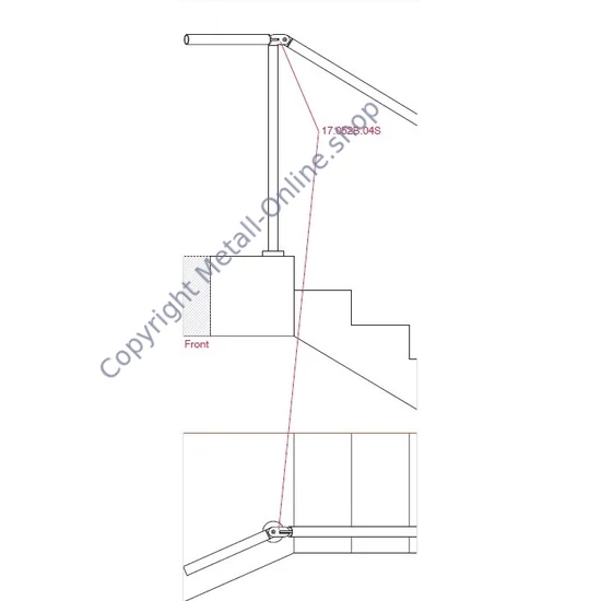 Flexibler Eckbogen mit Gelenk, Edelstahl (AISI 304 - V2A)