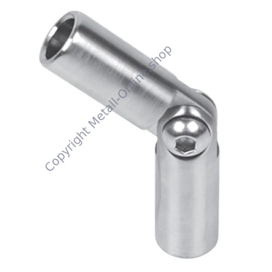 Stabverbinder mit Gelenk, Edelstahl (AISI 316 - V4A), hochglanzpoliert