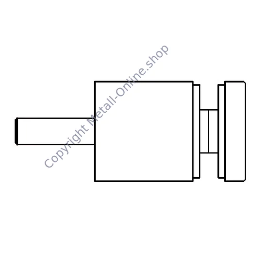 Punkthalter für Glas, lang, Anschluß flach, Edelstahl (AISI 304 - V2A), verschiedene Größen