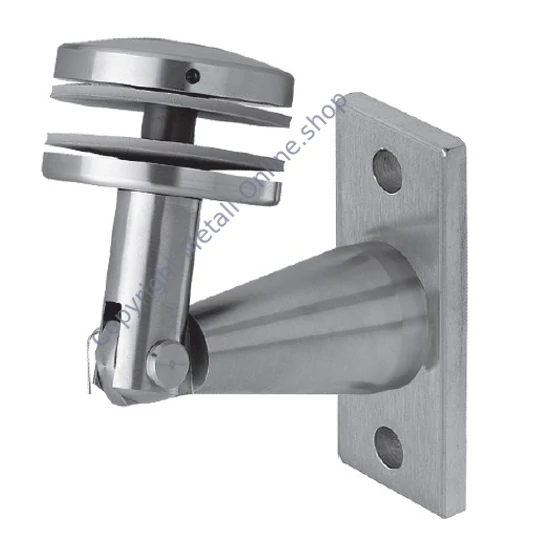 Glaspunkthalter, Wandstück, rechteckig, Edelstahl (AISI 304 - V2A)