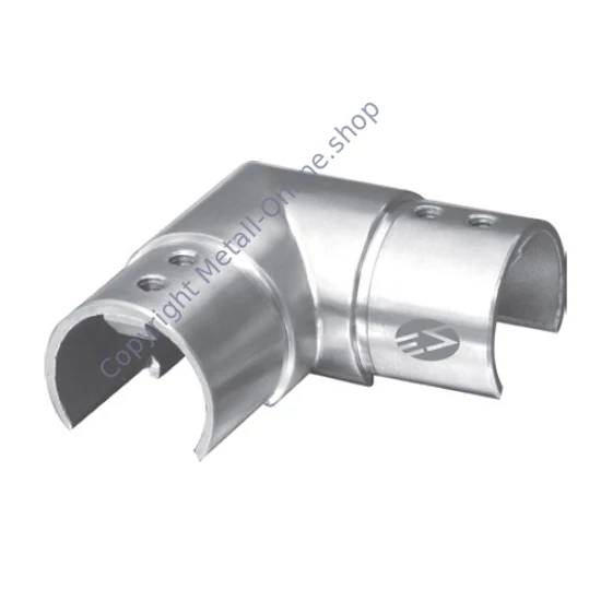 Eckbogen 90° für Glasleistenrohr, horizontal, Edelstahl (AISI 304 - V2A)