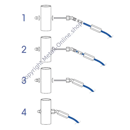 Gewindeterminal mit Gelenk für Drahtseil, Anschluß an Rundrohr 42,4mm, Edelstahl (AISI 316 - V4A), verschiedene Größen