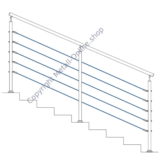Gewindeterminal mit Gelenk für Drahtseil, Anschluß an Rundrohr 42,4mm, Edelstahl (AISI 316 - V4A), verschiedene Größen