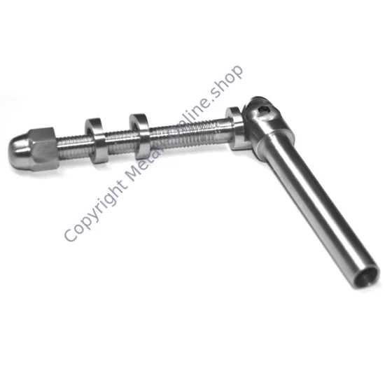 Gewindeterminal mit Gelenk für Drahtseil, Anschluß an Rundrohr 42,4mm, Edelstahl (AISI 316 - V4A), verschiedene Größen