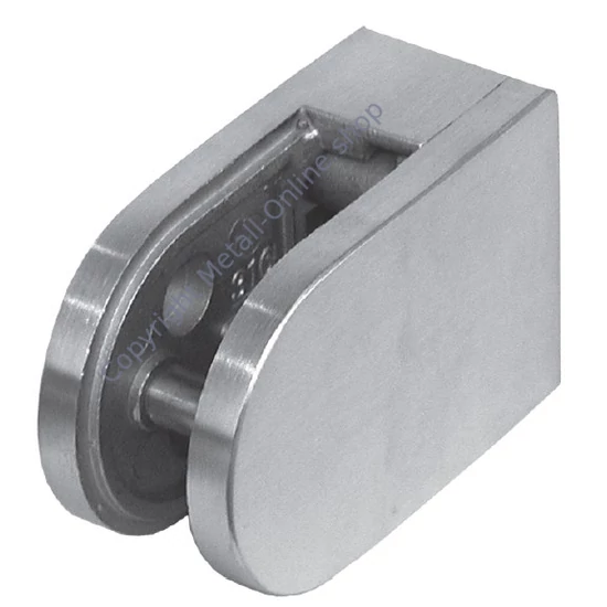 Glashalter mit Sicherungsstift, 63x45mm, für Vierkantrohr, Edelstahl (AISI 316 - V4A)