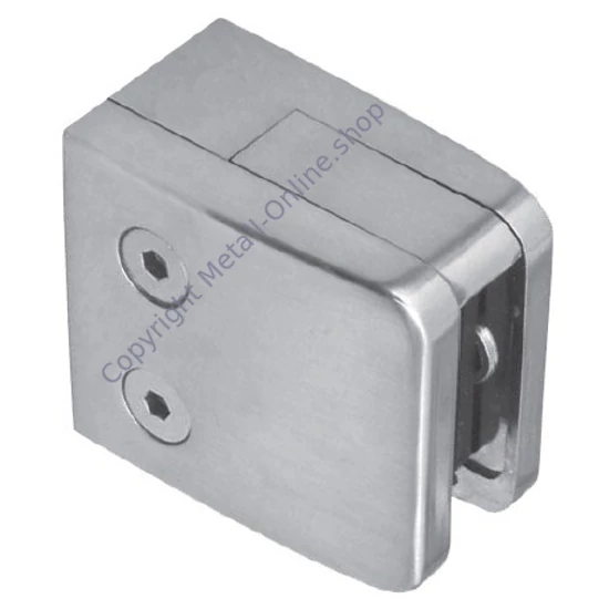 Eckglashalter mit Sicherungsstift, 55x55mm, für Vierkantrohr, Edelstahl (AISI 316 - V4A)