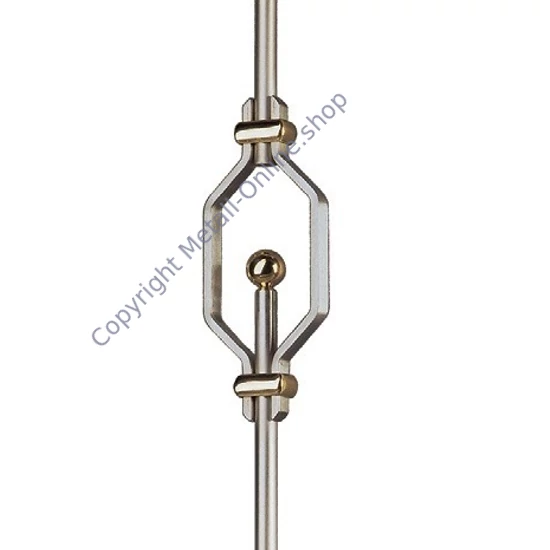 Zierstab, Edelstahl (AISI 304 - V2A), Dekor in Kupfer