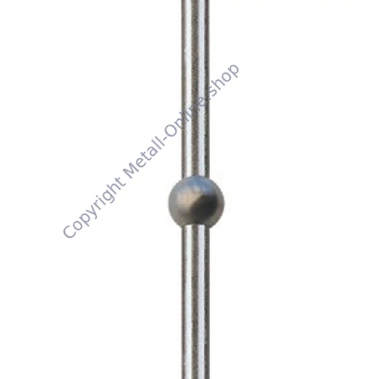 Zierstab mit Kugel (Ø25mm), Edelstahl (AISI 304 - V2A), verschiedene Größen