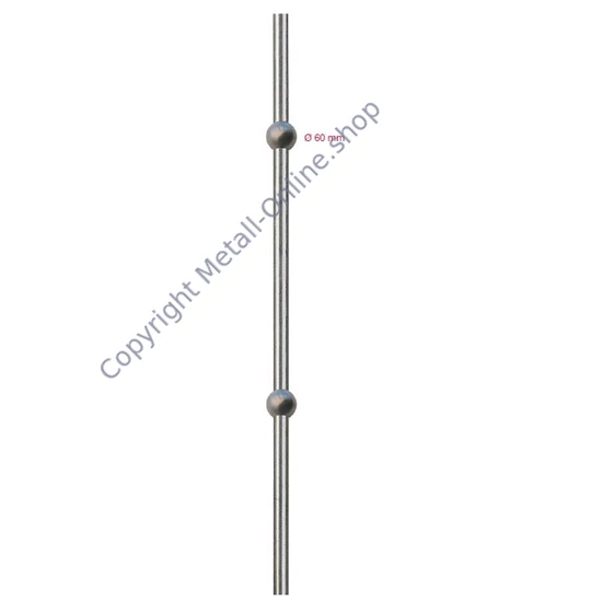 Pfosten mit Kugel (Ø60mm), verschiedene Größen verziert, Edelstahl (AISI 304 - V2A), verschiedene Größen