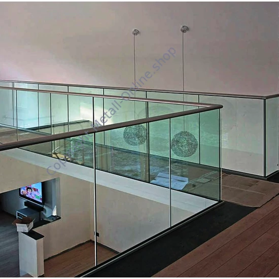 Ganzglasgeländer mit Edelstahl-Handlauf